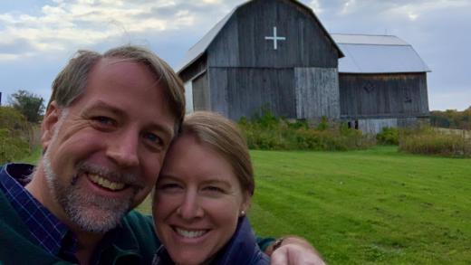 Eric Shuler with his wife on retreat at Mt Saviour in upstate NY